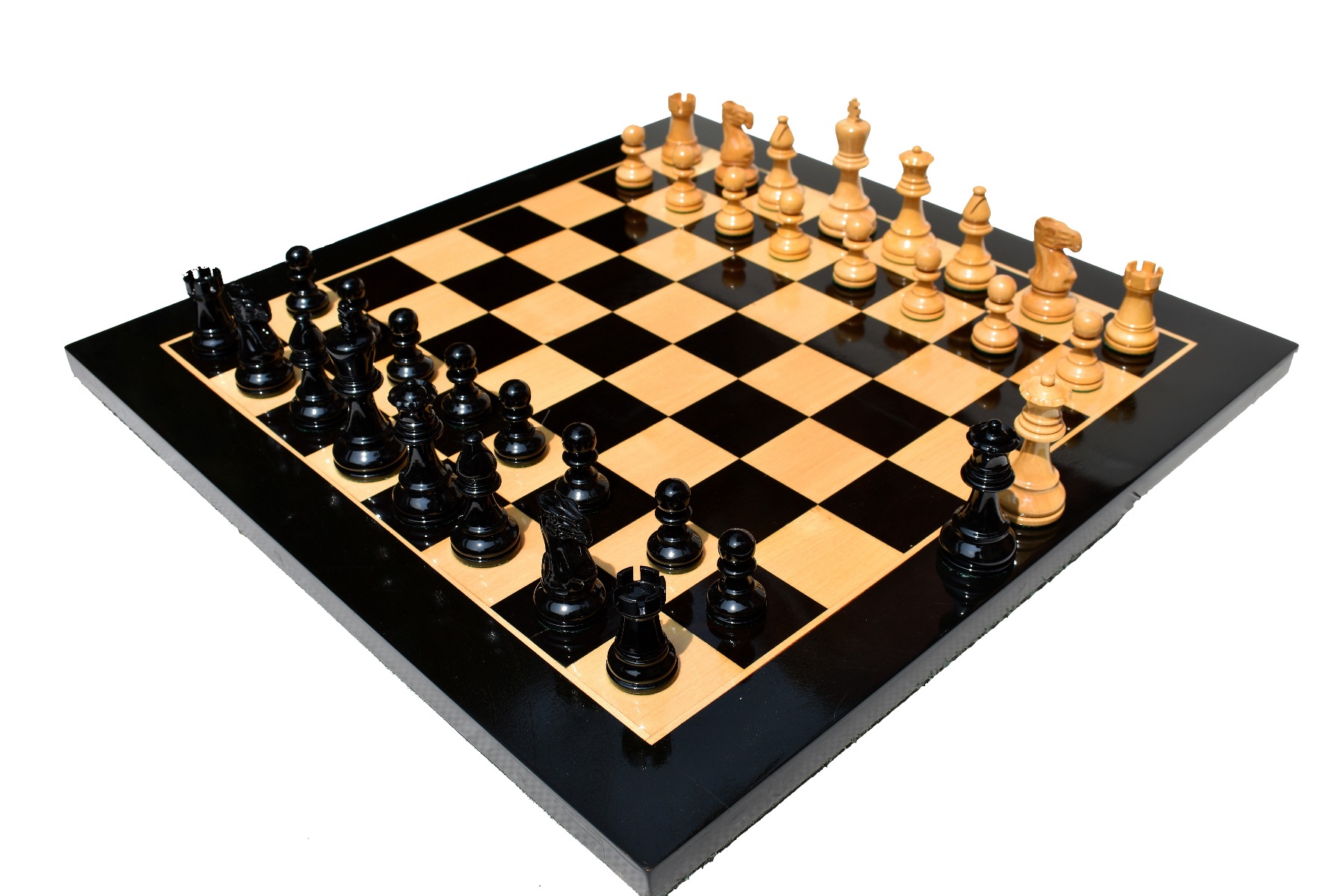 Tournament Chess Set - 34 Chess Pieces - Black Chess Board (20 x