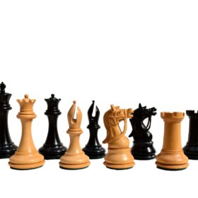 Antarctica Series Chess Pieces Boxwood & Ebony 4" King-0