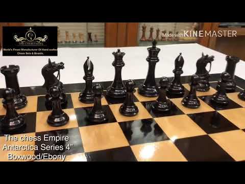 Antarctica Series Chess Pieces Boxwood & Ebony 4" King-4644