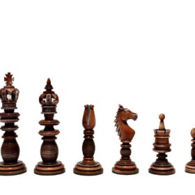 The Majestic Series Bone Chess Pieces Natural Bone & Antiqued Bone 4.4" King-4828