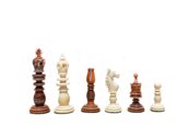 The Majestic Series Bone Chess Pieces Natural Bone & Antiqued Bone 4.4" King-0