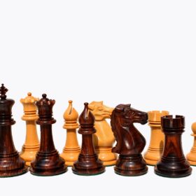 The Madrid Series Chess Pieces Boxwood & Rosewood 4" King-0