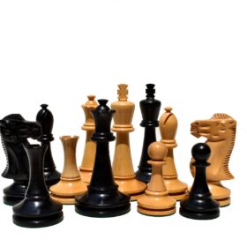 The Jumbo Series Chess Pieces Boxwood & Ebonized 4" King-0