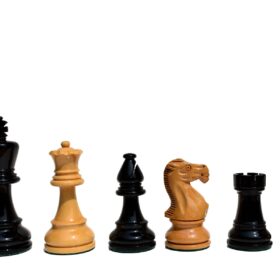 AIW-350 Series Chess Pieces Boxwood & Black Lacquered 3.75" King-0