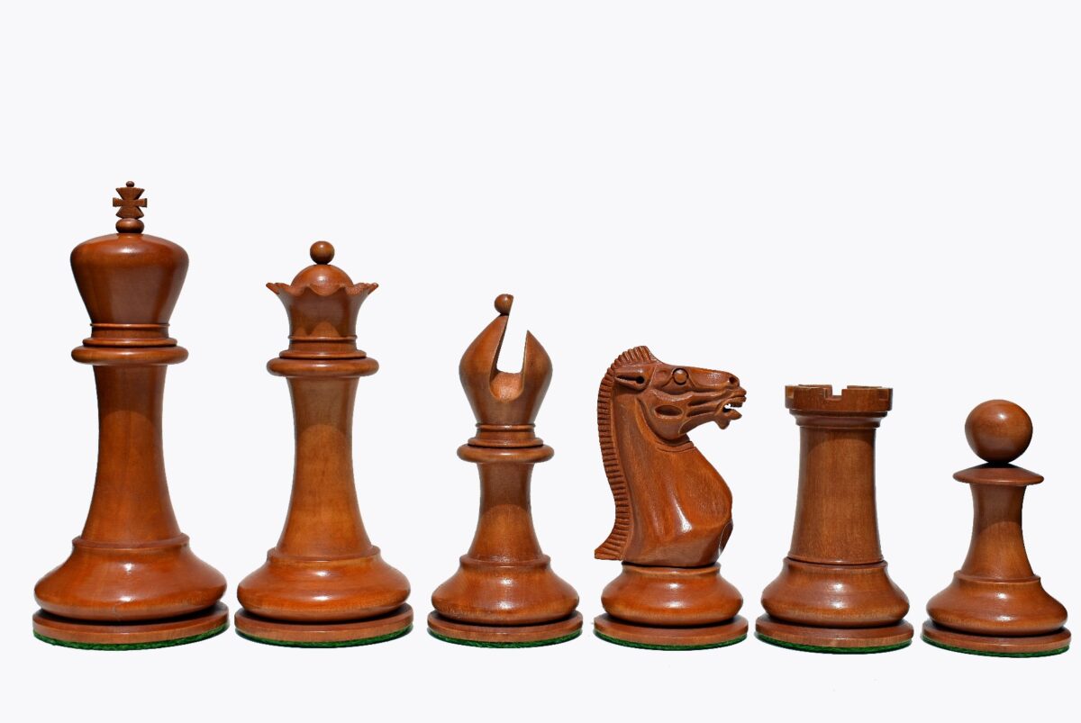 Jaques Staunton 1849 Series Chess Pieces Antiqued Boxwood & Ebony 4.4" King-2182