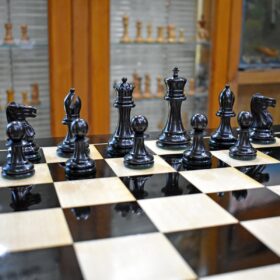 1880-85 Lasker Series Timeless Chess Pieces Boxwood & Ebony 3.5" King-2147