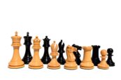 1880-85 Lasker Series Timeless Chess Pieces Boxwood & Ebony 3.5" King-0