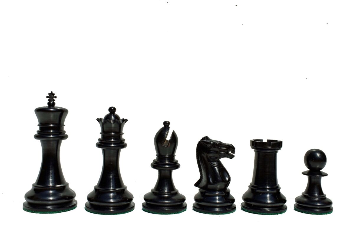 1880-85 Lasker Series Timeless Chess Pieces Boxwood & Ebony 3.5" King-2140