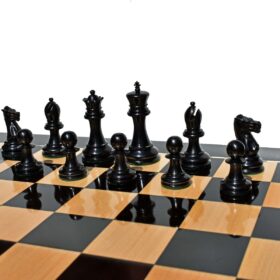 1880-85 Lasker Series Timeless Chess Pieces Boxwood & Ebony 3.5" King-2146