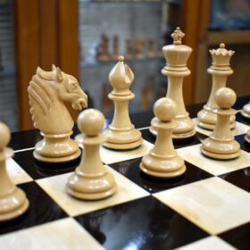 Ambassador Series Chess Pieces Boxwood & Ebony 3.75" King-3053