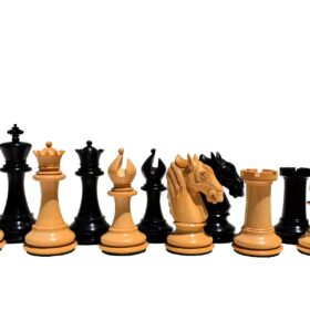 Ambassador Series Chess Pieces Boxwood & Ebony 3.75" King-0