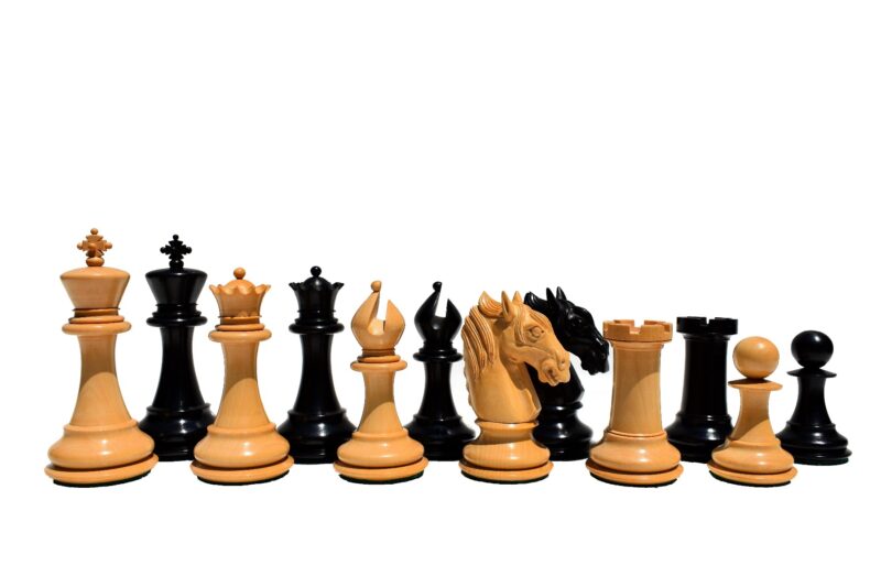 Ambassador Series Chess Pieces Boxwood & Ebony 3.75" King-0