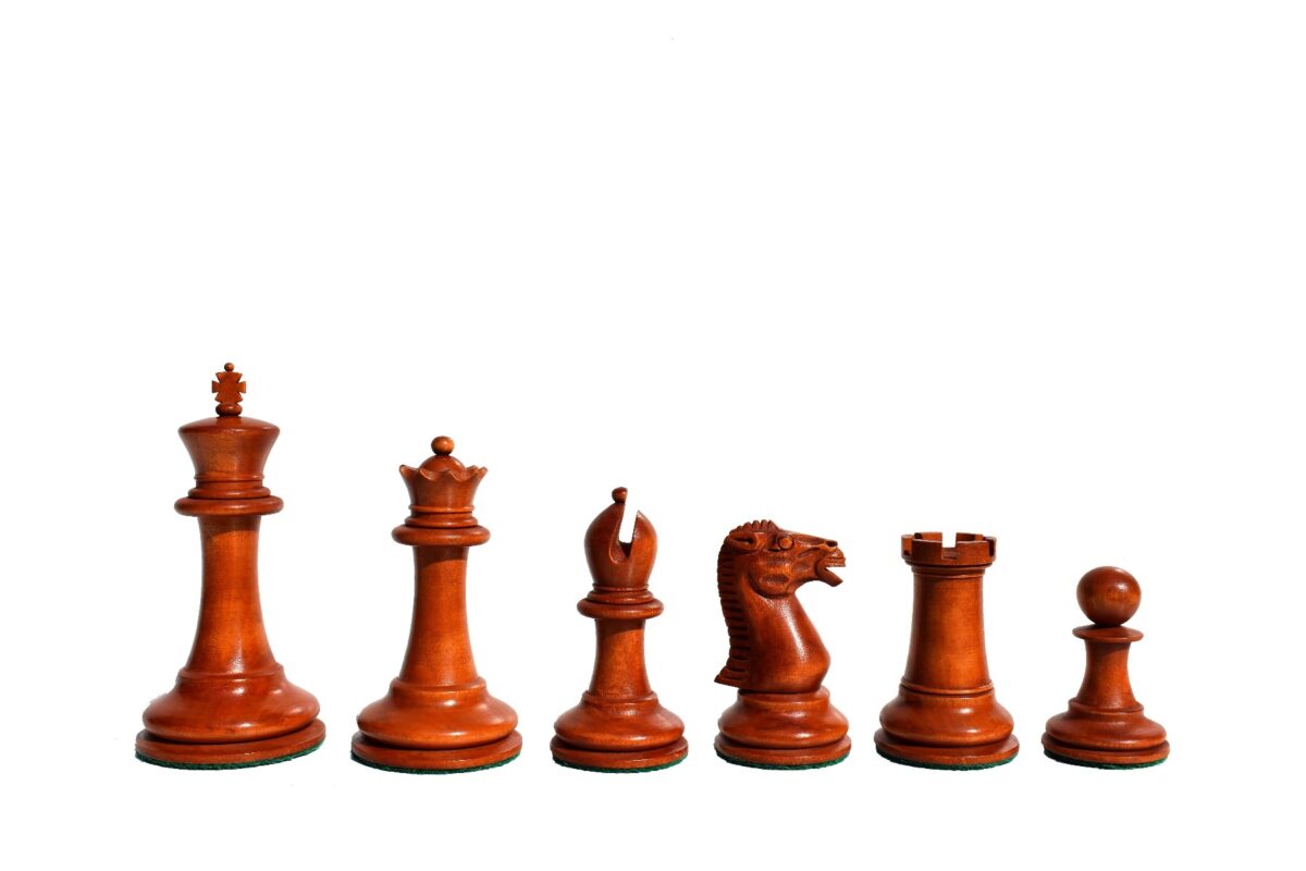 Circa 1855 Anderssen Drop Jaw Series Chess Pieces Antiqued Boxwood & Ebony 3.5" King-0