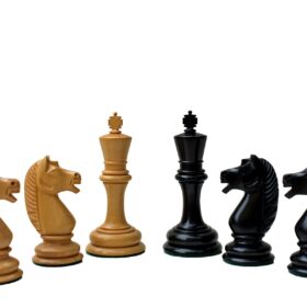 The Botvinnik Flohr Series Chess Pieces Boxwood & Ebony 4" King-2104