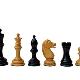 The Botvinnik Flohr Series Chess Pieces Boxwood & Ebony 4" King-2101