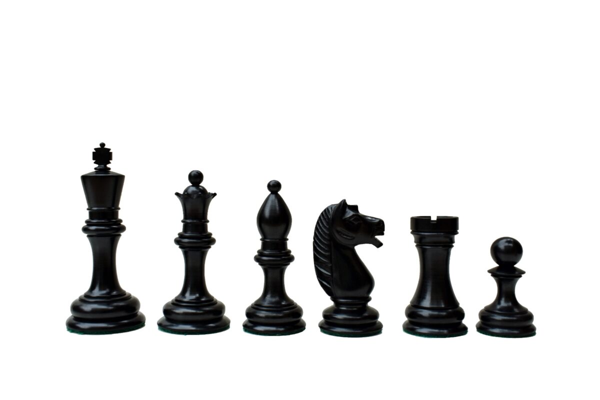 The Botvinnik Flohr Series Chess Pieces Boxwood & Ebony 4" King-2103