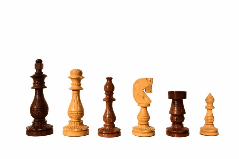 Gumat Series Chess Pieces Boxwood & Sheesham 3.75" King-0