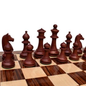 The Chavet series Chess Pieces Boxwood & Brown Glided 3.75" King-2481