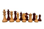 The Chavet series Chess Pieces Boxwood & Brown Glided 3.75" King-0