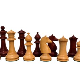 The Chavet series Chess Pieces Boxwood & Brown Glided 3.75" King-0