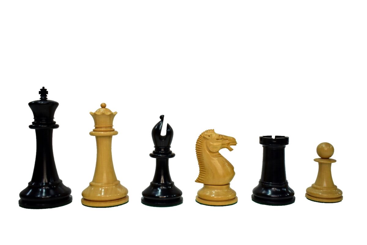 Anderssen Drop Jaw Chess Pieces Boxwood & Ebony 4.4" King-2031