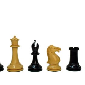 Anderssen Drop Jaw Chess Pieces Boxwood & Ebony 4.4" King-2031