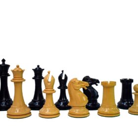 Anderssen Drop Jaw Chess Pieces Boxwood & Ebony 4.4" King-0