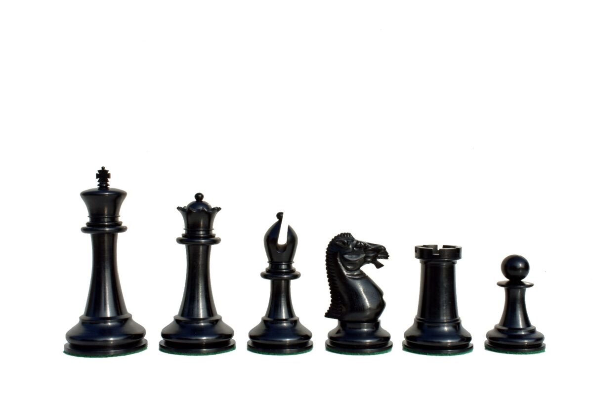 Anderssen Drop Jaw Chess Pieces Boxwood & Ebony 4.4" King-2030