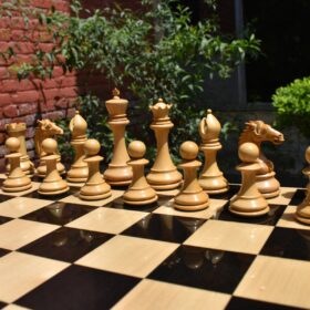 The Mustang Series Chess Pieces Boxwood & Ebony 4.4" King-2625