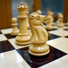 Fischer Spassky Series Chess PiecesBoxwood & Ebony 3.5" King.-1879