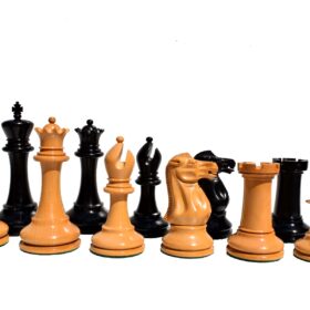 Hampshire Series Chess Pieces Boxwood & Ebony 4.4" King-0