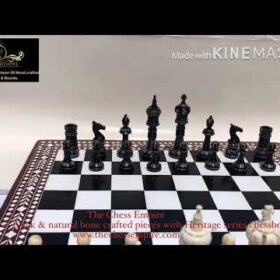 The Kings Cross Series Bone Chess Pieces Natural Bone & Black Stained 4" King-4826