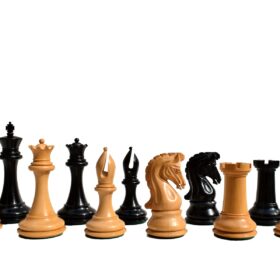 The Imperial Series Chess Pieces(Repro) Boxwood & Ebony 4" King-0