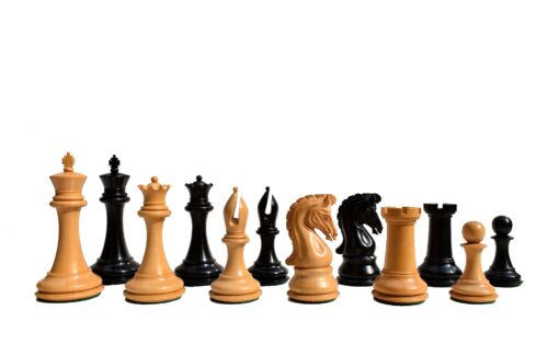 The Imperial Series Chess Pieces(Repro) Boxwood & Ebony 4" King-0