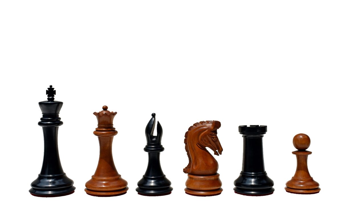 Imperial Series Timeless Chess Pieces Antiqued Boxwood & Ebony 4" King-2015