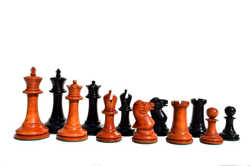 The Harrwitz Series Chess Pieces Antiqued Boxwood & Ebony 3.5" King-0