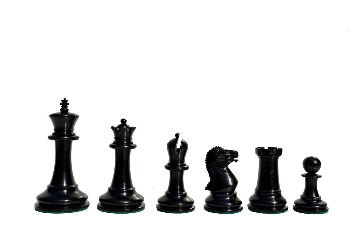 The Harrwitz Series Chess Pieces Antiqued Boxwood & Ebony 3.5" King-2094