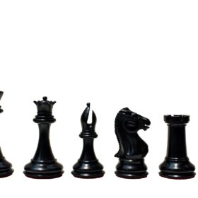 Jaques Morphy Style 1849 Cook Type Knight Chess Pieces Antiqued Boxwood & Ebony 4" KIng-2114