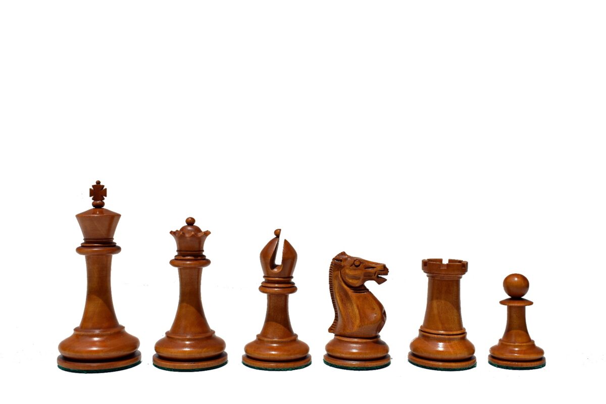 1853 Jaques Paulsen Series Chess Pieces Antiqued Boxwood & Ebony 3.5" King-2152