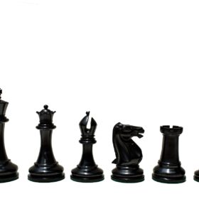 1853 Jaques Paulsen Series Chess Pieces Antiqued Boxwood & Ebony 3.5" King-2153