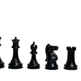 Zukertort 1875-1880 Jaques Series Chess pieces Antiqued Boxwood & Ebony 4" King-2004