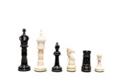 The Kings Cross Series Bone Chess Pieces Natural Bone & Black Stained 4" King-0