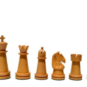 Magnus Carlsen Series Chess Pieces Boxwood & Red Lacquered 3.75" King-2337