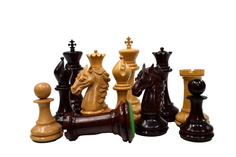 The Master Series Chess Pieces Boxwood & Padauk 4.4" King-0