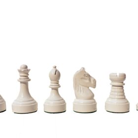 Mechanics Institute Chess Pieces Ivory white & Black Lacquered 4.25" King-2066