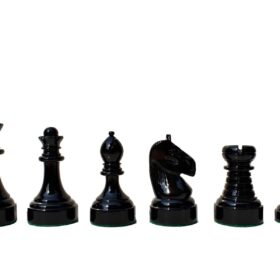 Mechanics Institute Chess Pieces Ivory white & Black Lacquered 4.25" King-2067