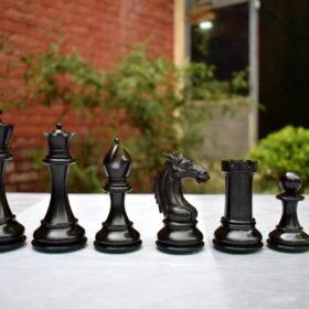 The Mustang Series Chess Pieces Boxwood & Ebony 4.4" King-2621