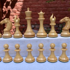 The Mustang Series Chess Pieces Boxwood & Ebony 4.4" King-2623