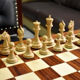 St John Series Chess Pieces Matte Finish Boxwood & Ebony 4.4" King-2697