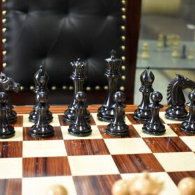 St John Series Chess Pieces Matte Finish Boxwood & Ebony 4.4" King-2699